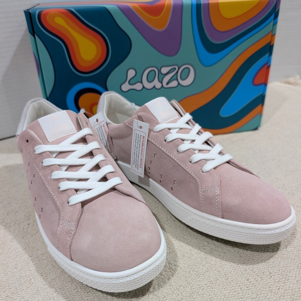 Lazo Halo Morganite Pink Suede Star Perforated Sneakers 7.5 Urban Soft Girl